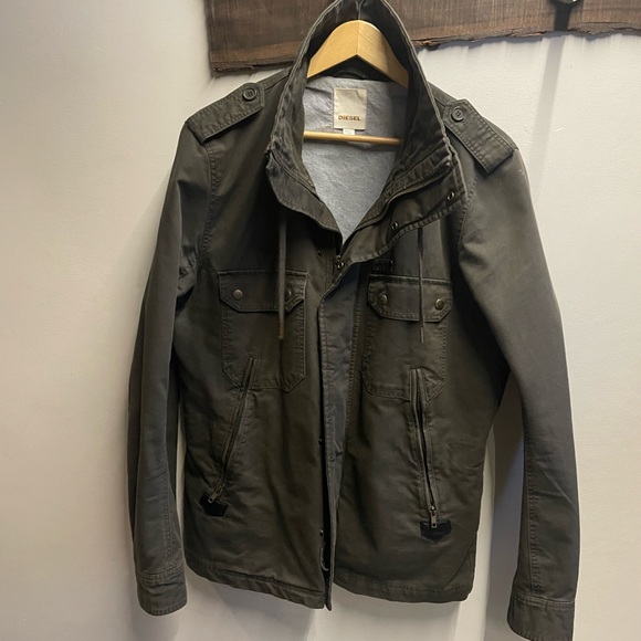 Diesel Moto Jacket - Dark Olive/Khaki Green - Picture 2 of 5